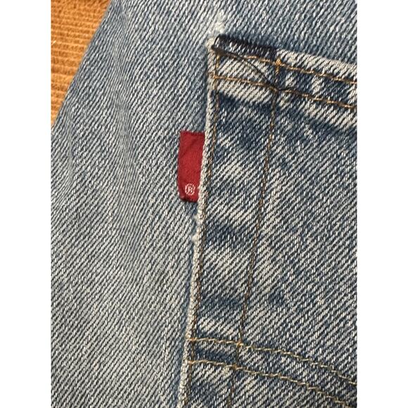 Levis 501 93 Jeans Men 32x32 Blue Premium Distress Denim Button Fly USA - Picture 3 of 9